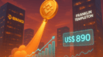 BNB dispara e atinge US$ 890 com parceria histórica da Binance e Franklin Templeton