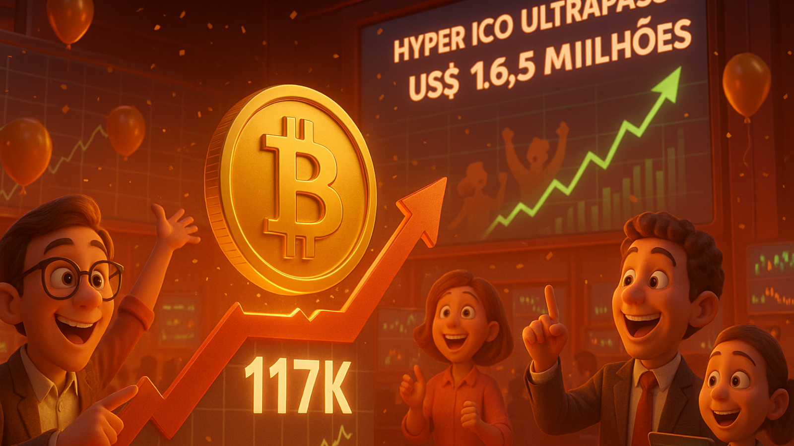 Bitcoin rompe US$ 117 mil e mercado se anima com Hyper ICO acima de US$ 16,5 milhões