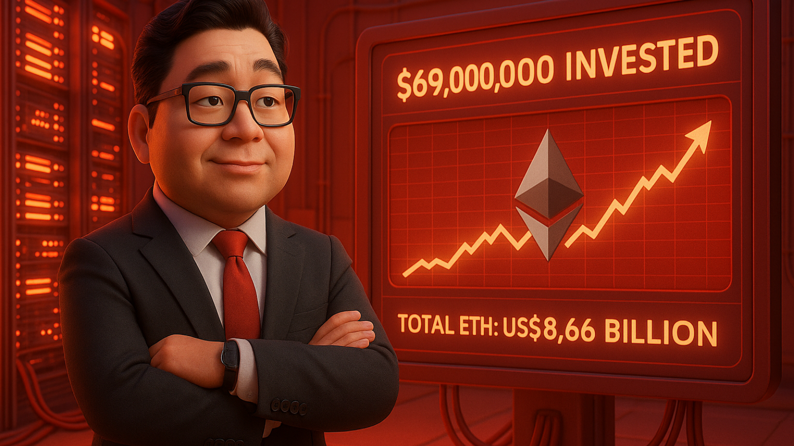 Bitmine de Tom Lee investe mais US$ 69 milhões em Ethereum e já soma US$ 8,66 Bilhões em ETH