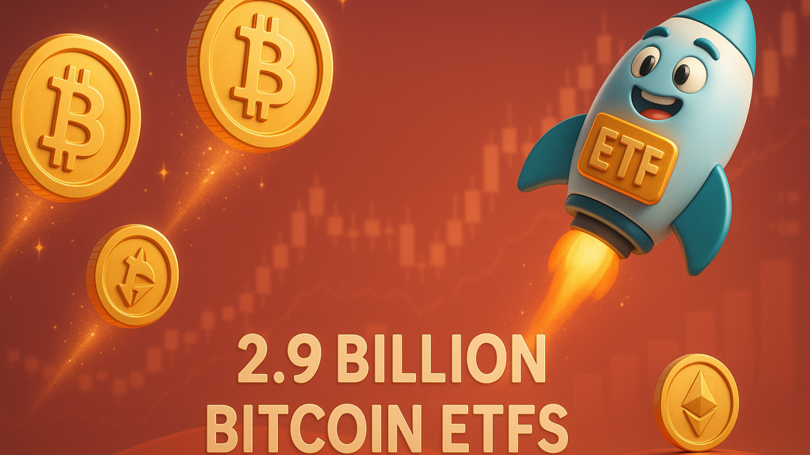 ETFs de Bitcoin dispara US$ 2,9 bilhões em alta semanal superando Ethereum