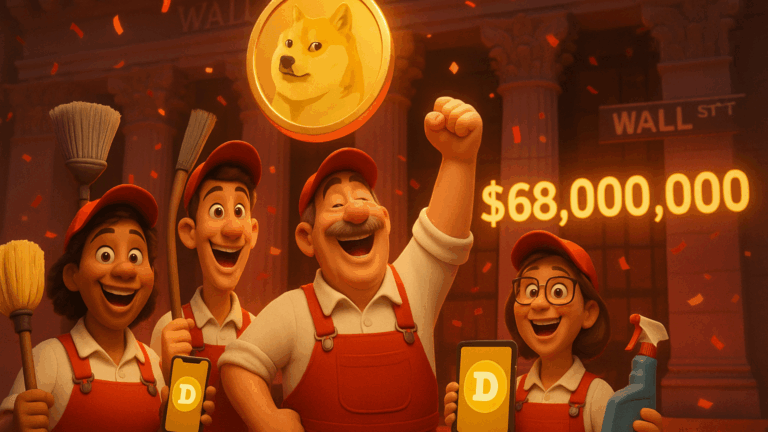 Empresa de limpeza surpreende Wall Street com US$ 68 milhões em Dogecoin