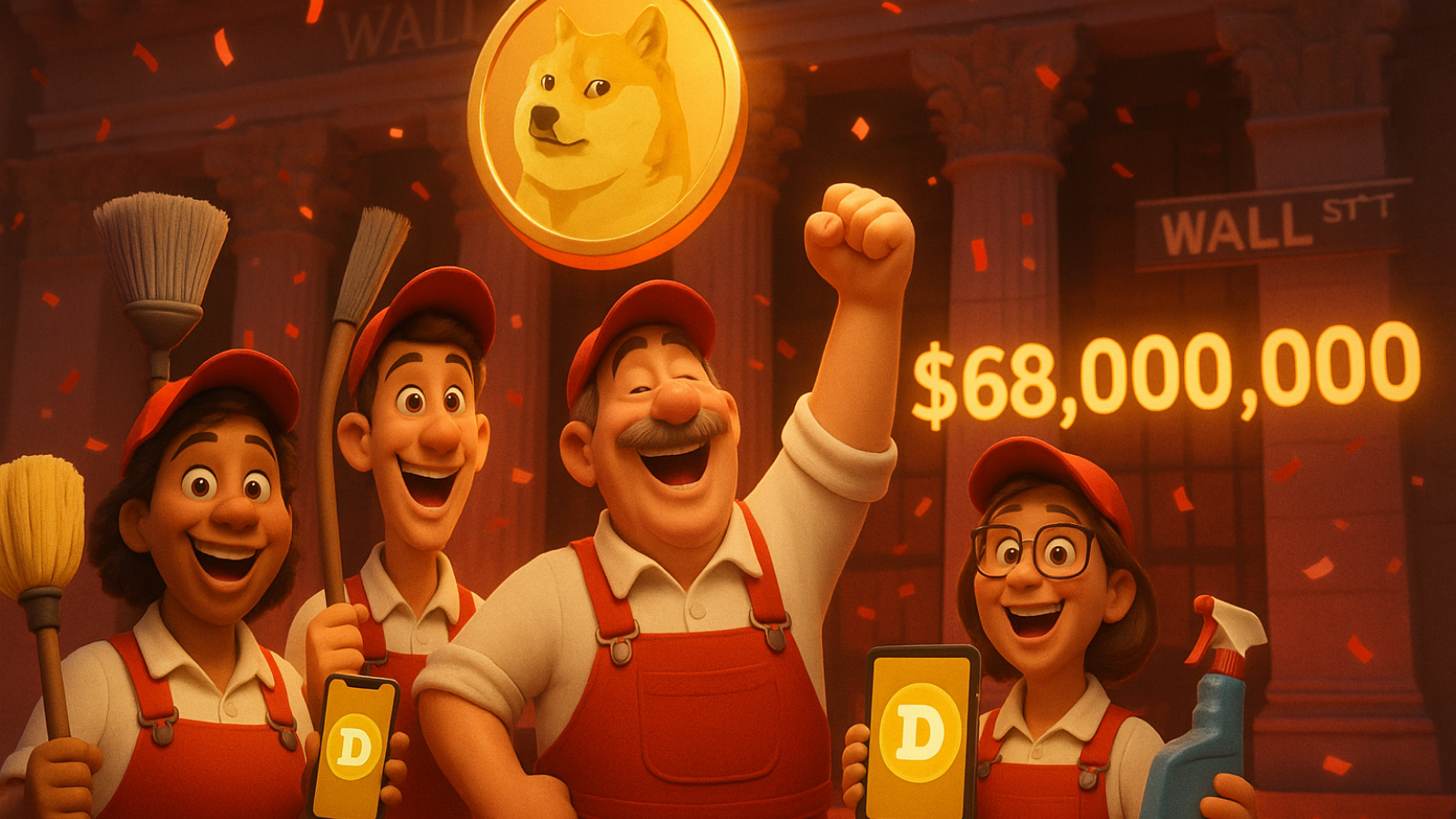 Empresa de limpeza surpreende Wall Street com US$ 68 milhões em Dogecoin