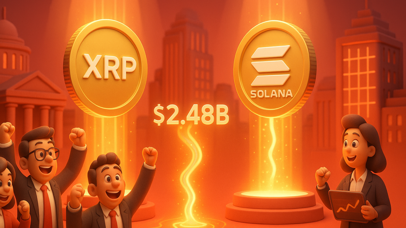 Instituições voltam às compras XRP e Solana lideram entradas com US$ 2,48 bilhões