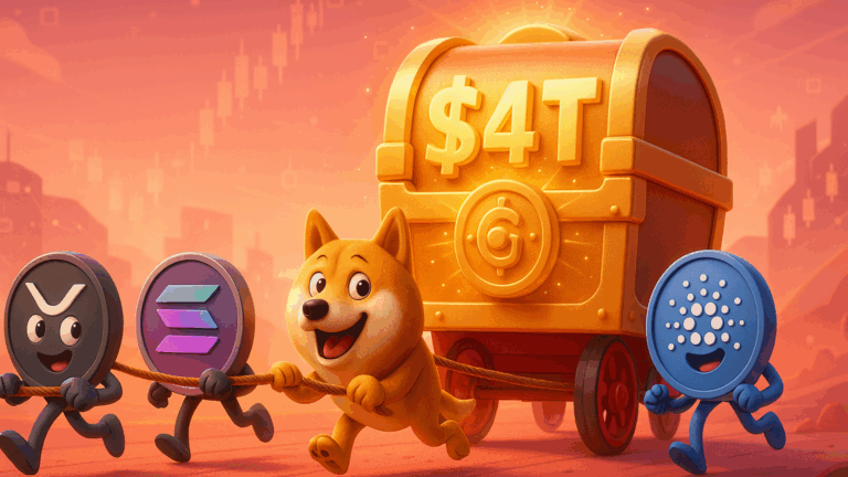 XRP, Solana, Dogecoin e Cardano puxam boom de US$ 4 trilhões no mercado de criptomoedas