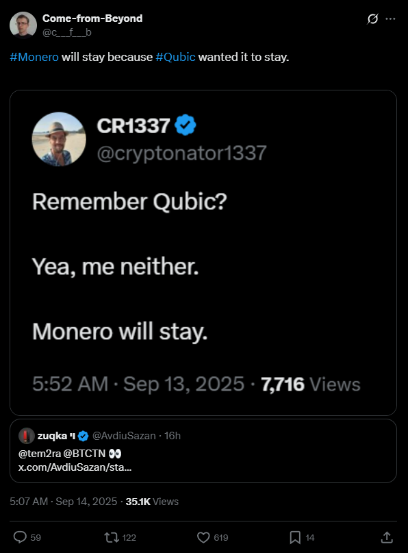 Monero enfrenta falha histórica: 118 transações apagadas e confiança em xeque