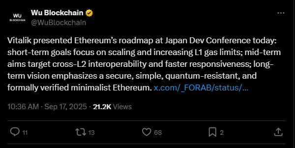 Ethereum mais rápido e seguro: Vitalik revela plano de resistência quântica