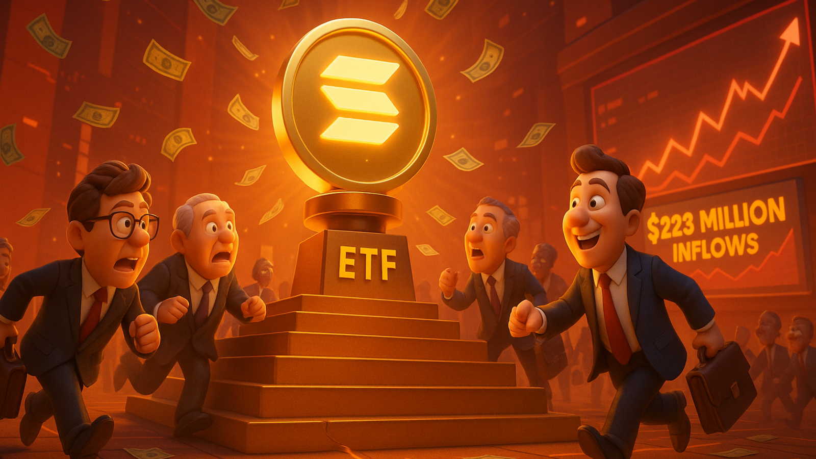 Investidores institucionais correm para Solana: ETF de Solana atrai $223 milhões antes da estreia