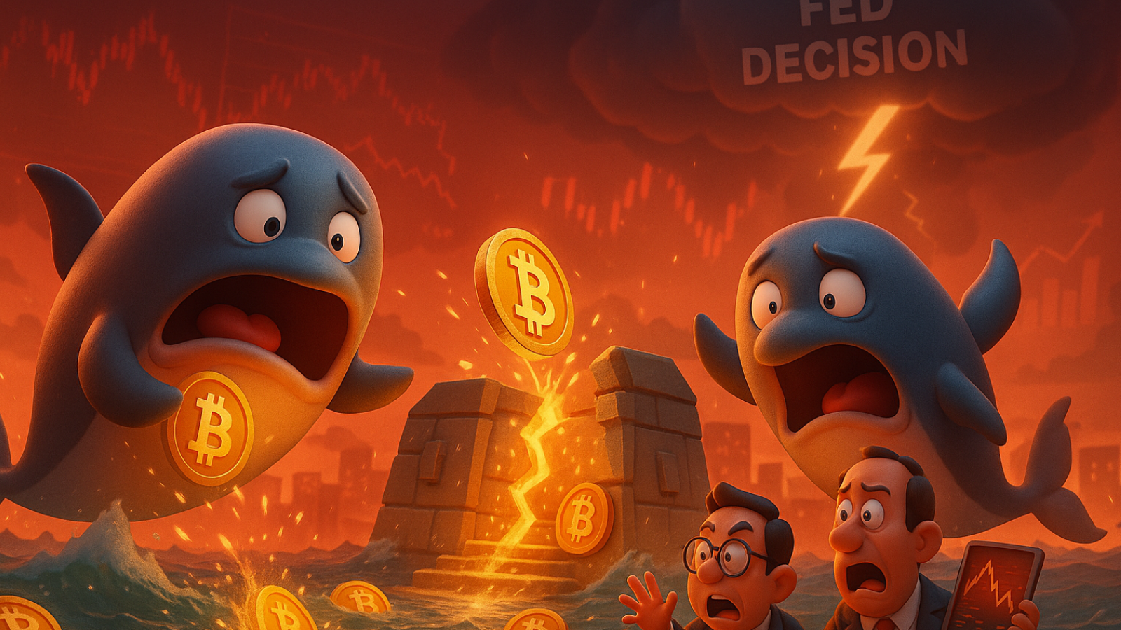 Baleias entram em modo pânico: 325 mil Bitcoin vendidos antes da decisão do Fed!