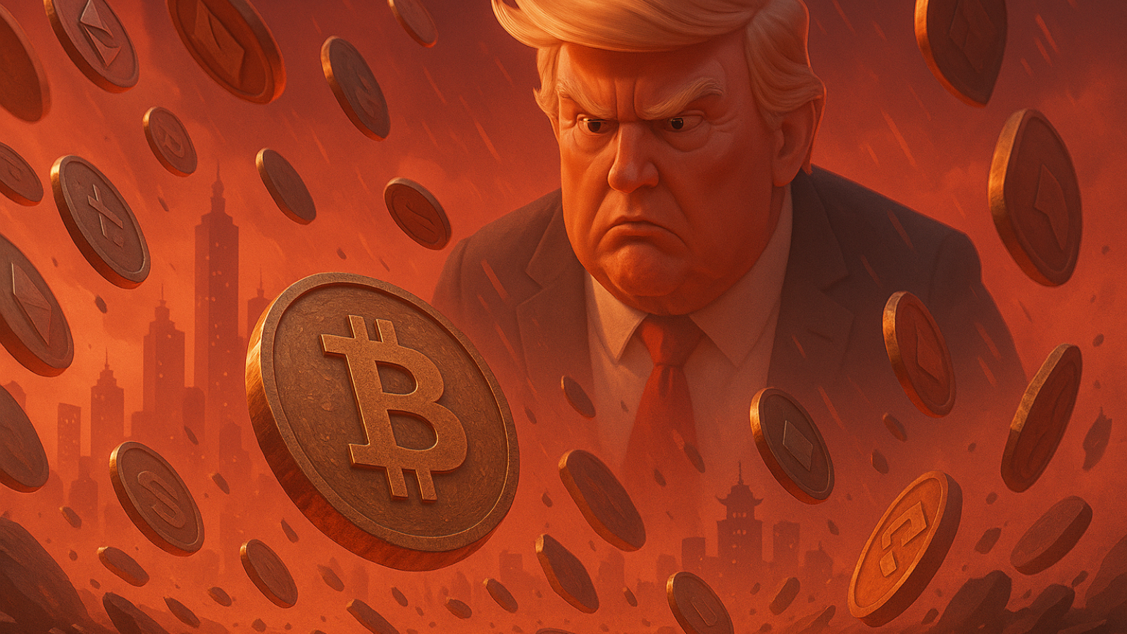 Criptomoedas despencam US$ 125 Bilhões com ameaça de Trump à China — O que esperar agora