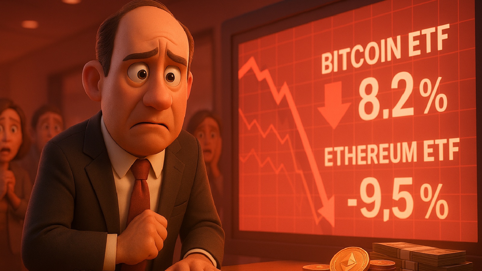 Mercado de ETFs de Bitcoin registra maior saída do ano com perdas de US$ 536 milhões