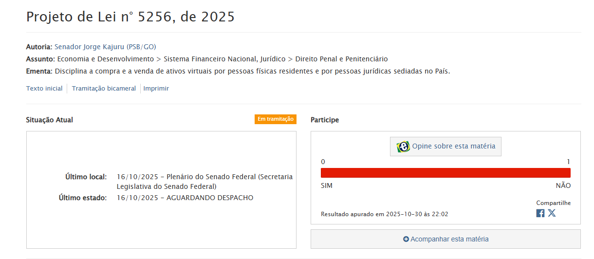 Senado mira o P2P: nova lei pode enterrar a liberdade do Bitcoin no Brasil