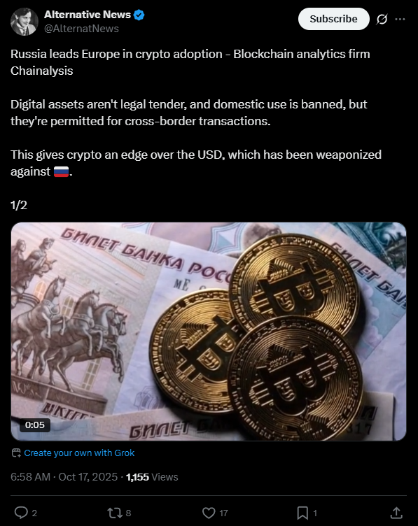 Cripto como arma geopolítica: Rússia cria sistema seguro para comércio internacional