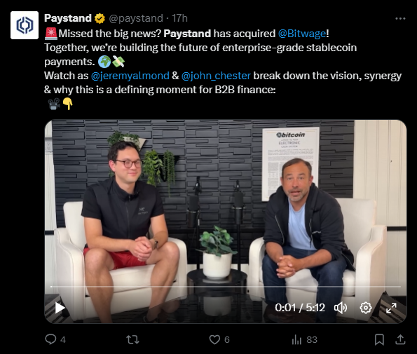 Adeus ao banco? Paystand une forças com Bitwage e inaugura era dos salários em stablecoins