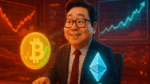 Investidores atentos Tom Lee mantém previsão otimista para Bitcoin e Ethereum mesmo após colapso