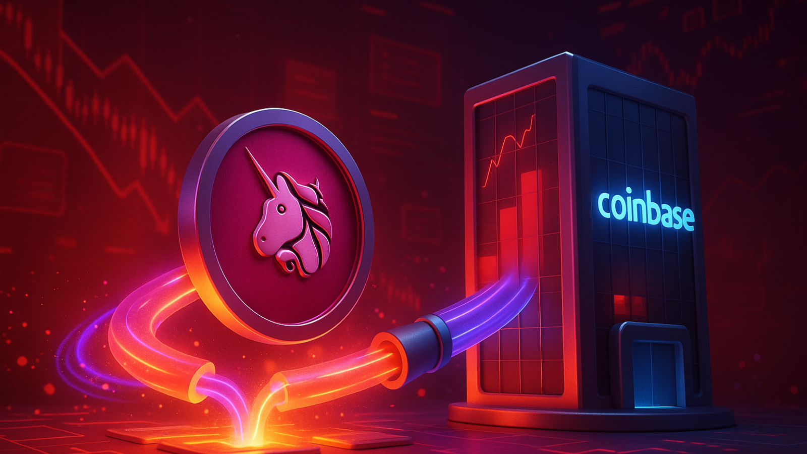 Sinal de venda 2,8 milhões de tokens UNI vão parar na Coinbase