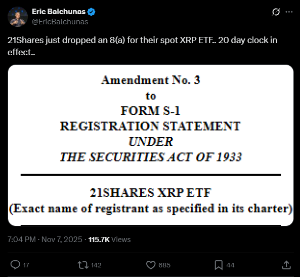 XRP na mira da SEC: contagem regressiva começa e aprovação pode sair ainda em novembro