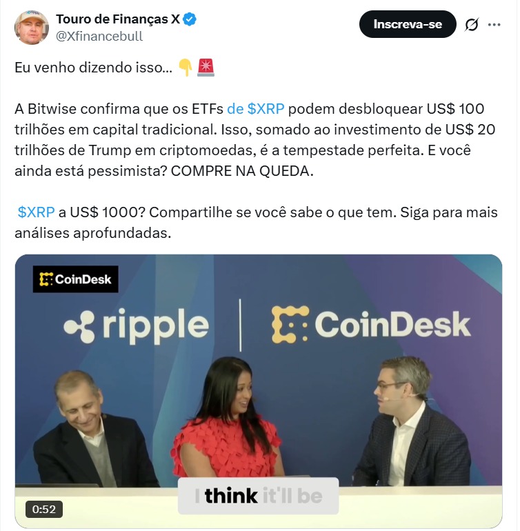 Twitter Touro de Finanças x