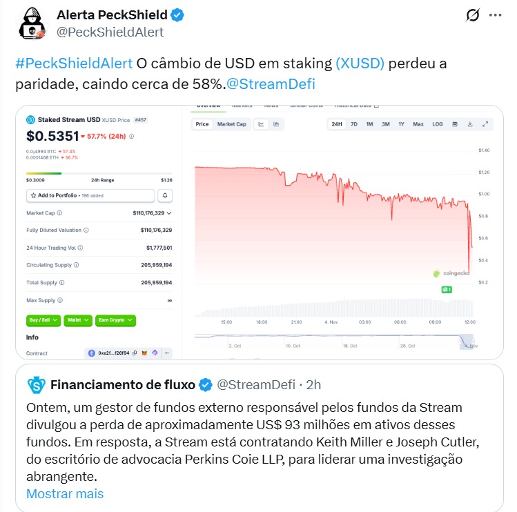 Twitter PeckShieldAlert