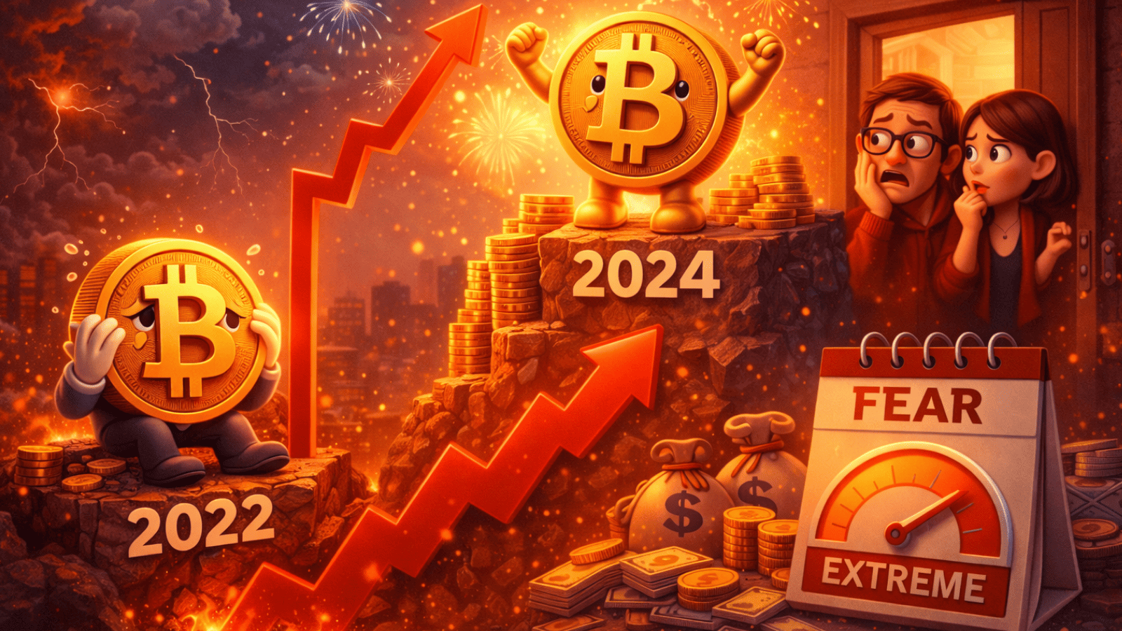Bitcoin vale 5x mais que em 2022 — então por que o mercado cripto vive medo extremo há 14 dias?