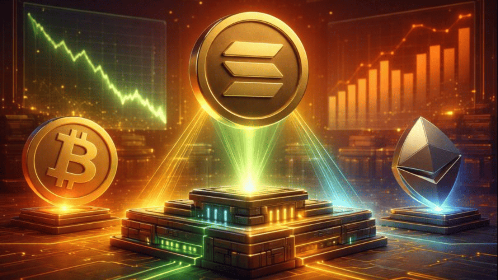 ETFs de Bitcoin e Ethereum perdem força com estreia do ETP de Solana na Cboe BZX