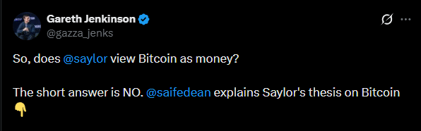 Michael Saylor revela visão polêmica: Bitcoin não é dinheiro, mas ativo estratégico bilionário