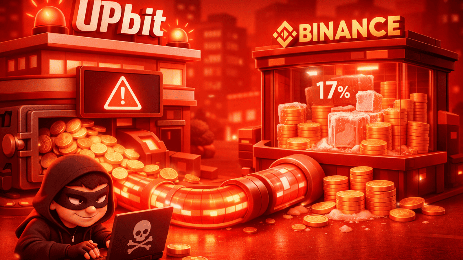 Hack da Upbit expõe falha da Binance: apenas 17% dos fundos foram congelados