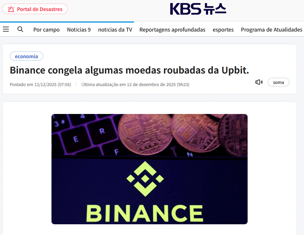 Hack da Upbit expõe falha da Binance: apenas 17% dos fundos foram congelados