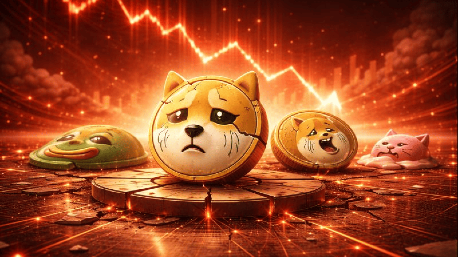 Memecoins caem 65% e enfrentam realidade cruel