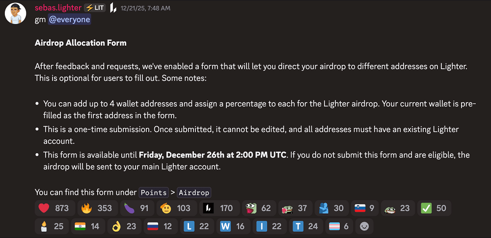 US$ 9,5 milhões em jogo: por que o airdrop da Lighter se tornou a nova obsessão do mercado