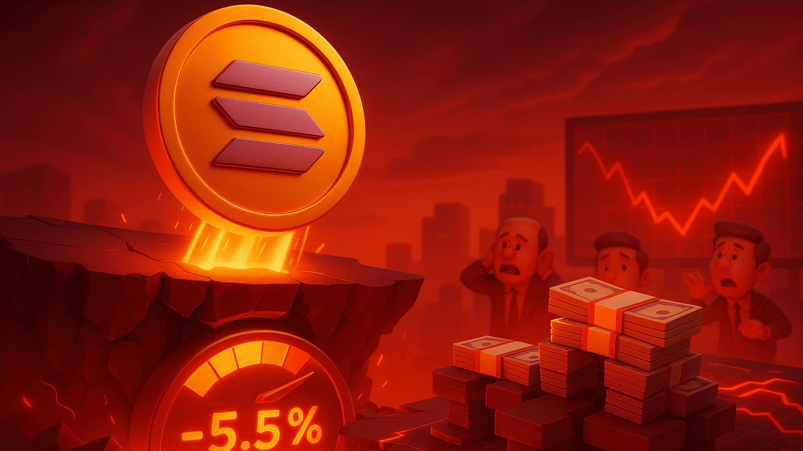 Solana à beira do colapso: US$ 500 milhões em risco se preço cair 5,5%