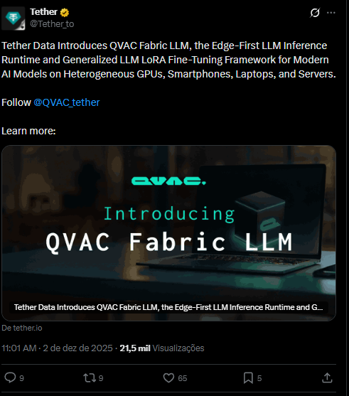 Tether inteligência artificial