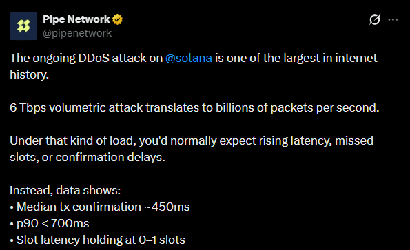 Solana sofre ataque DDoS e co-fundador chama situação de “bullish”