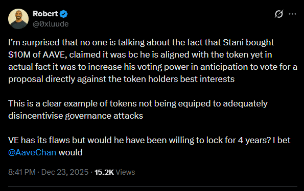 Votação polêmica da Aave levanta suspeitas após compra milionária do fundador