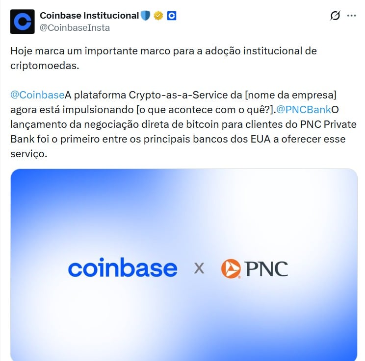 Twitter Coinbase Institucional 