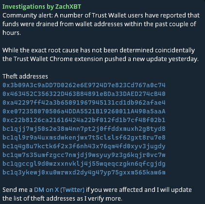 Trust Wallet é alvo de ataques e fundos somem — ZachXBT alerta a comunidade