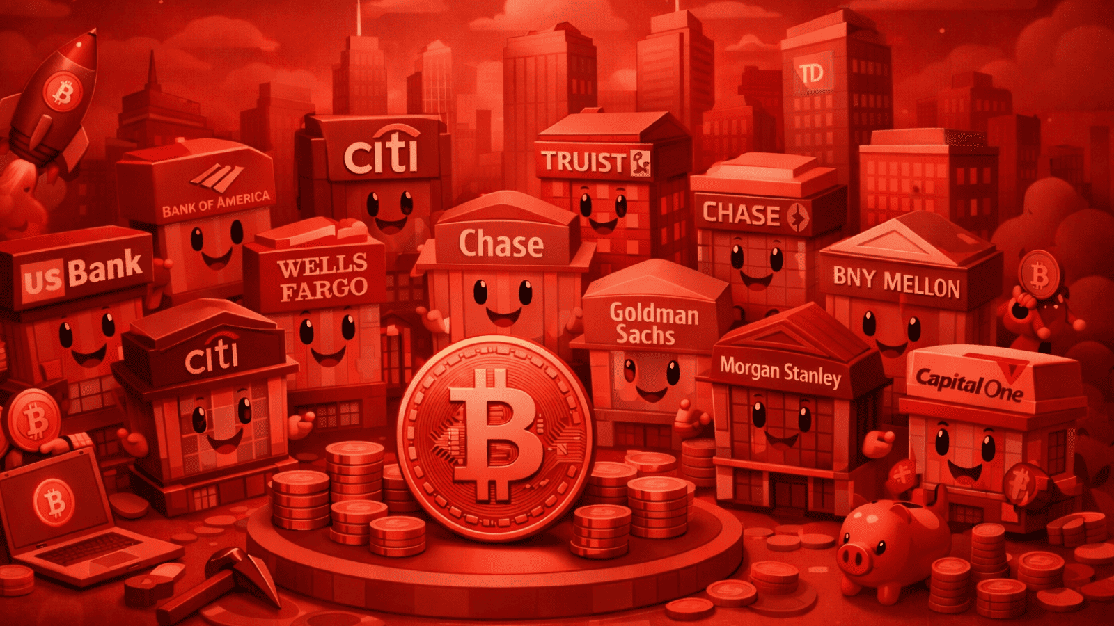 14 dos 25 maiores bancos dos EUA já desenvolvem produtos em Bitcoin