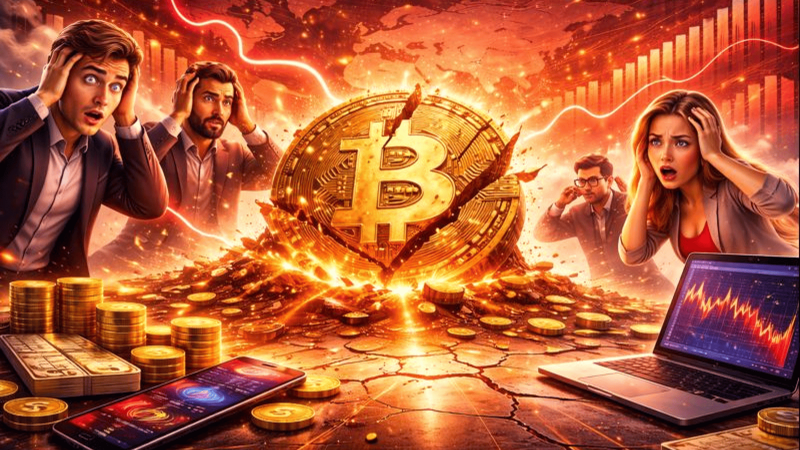 Bitcoin despenca e mercado cripto perde mais de US$ 200 bilhões em valor