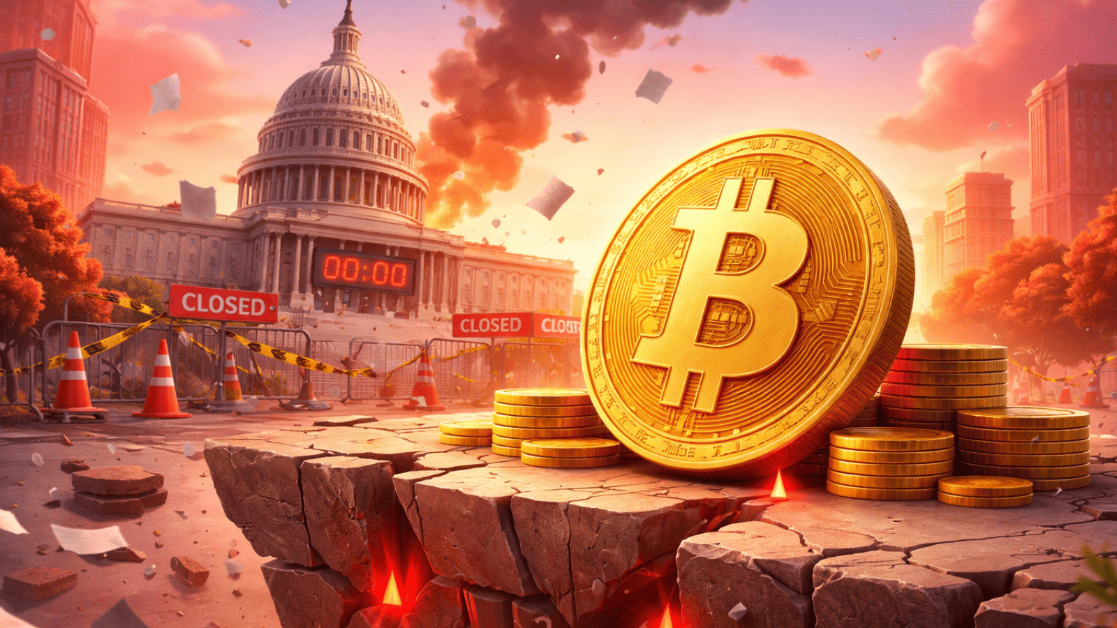 EUA à beira do shutdown: mercado precifica 75% de risco — até onde o Bitcoin pode aguentar?