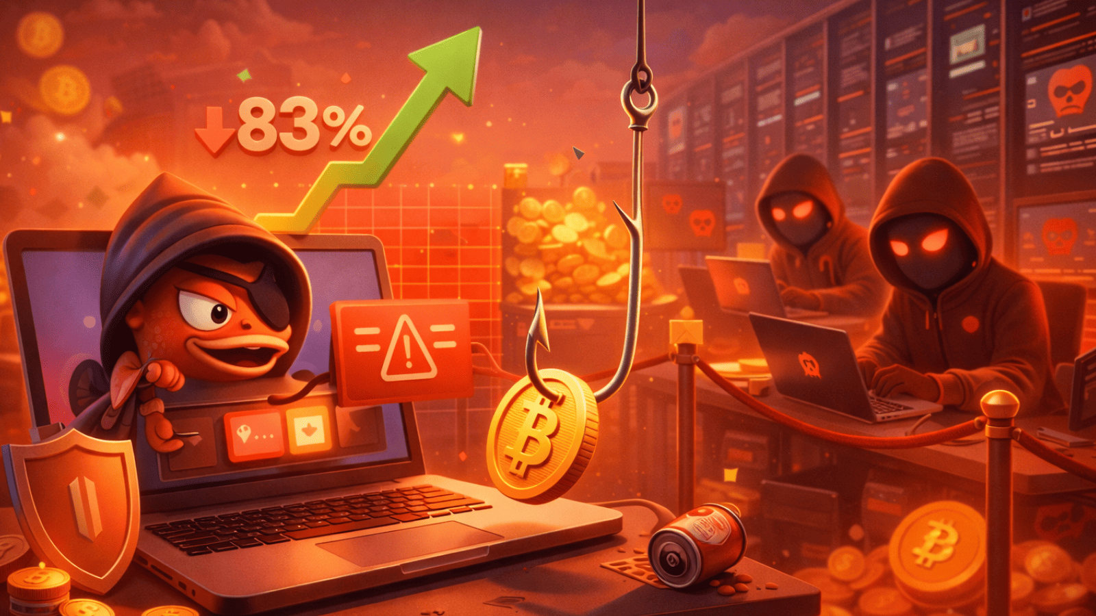 Golpes de phishing cripto caem 83% em 2025, mas ecossistema de drainers segue ativo