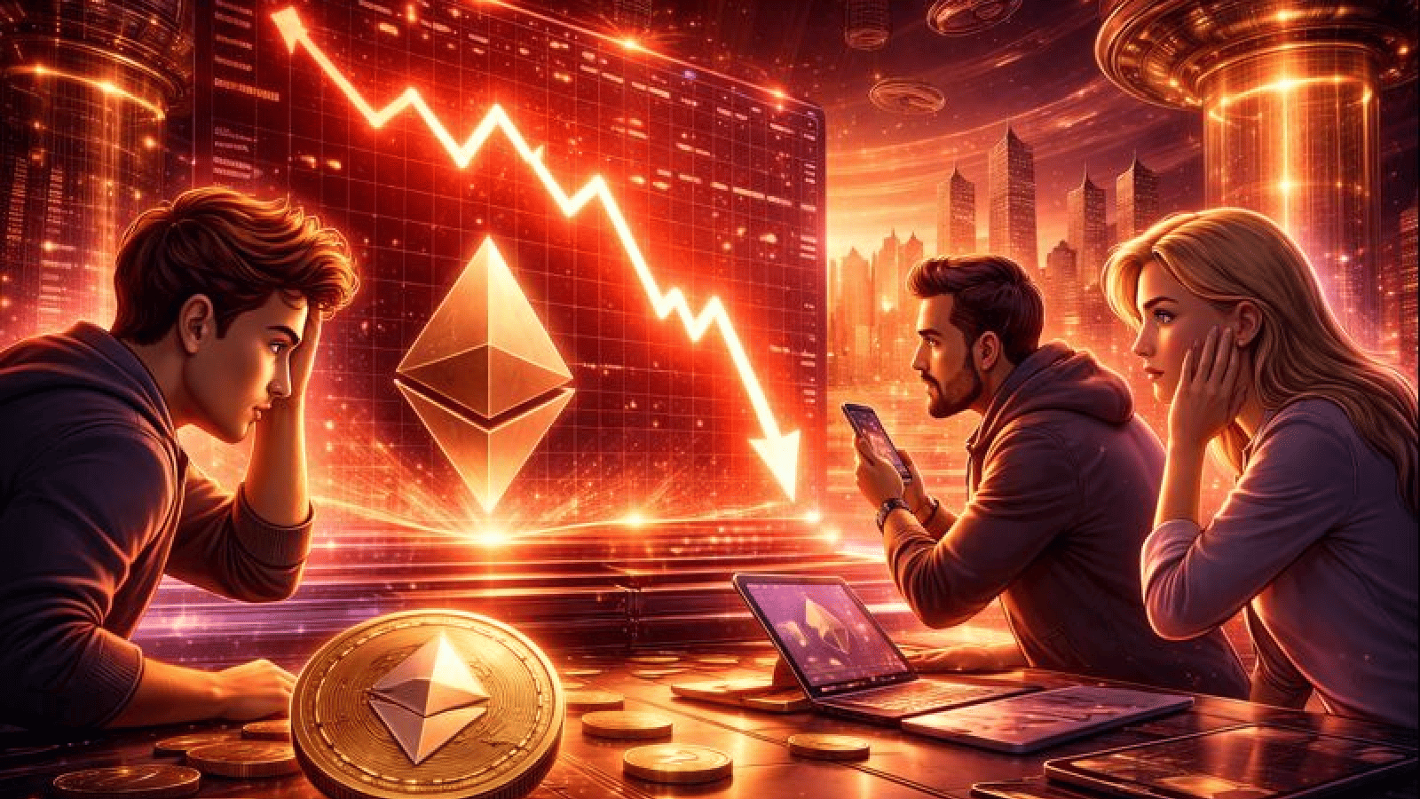 Investidores em alerta Ethereum desacelera com sentimento do mercado em queda