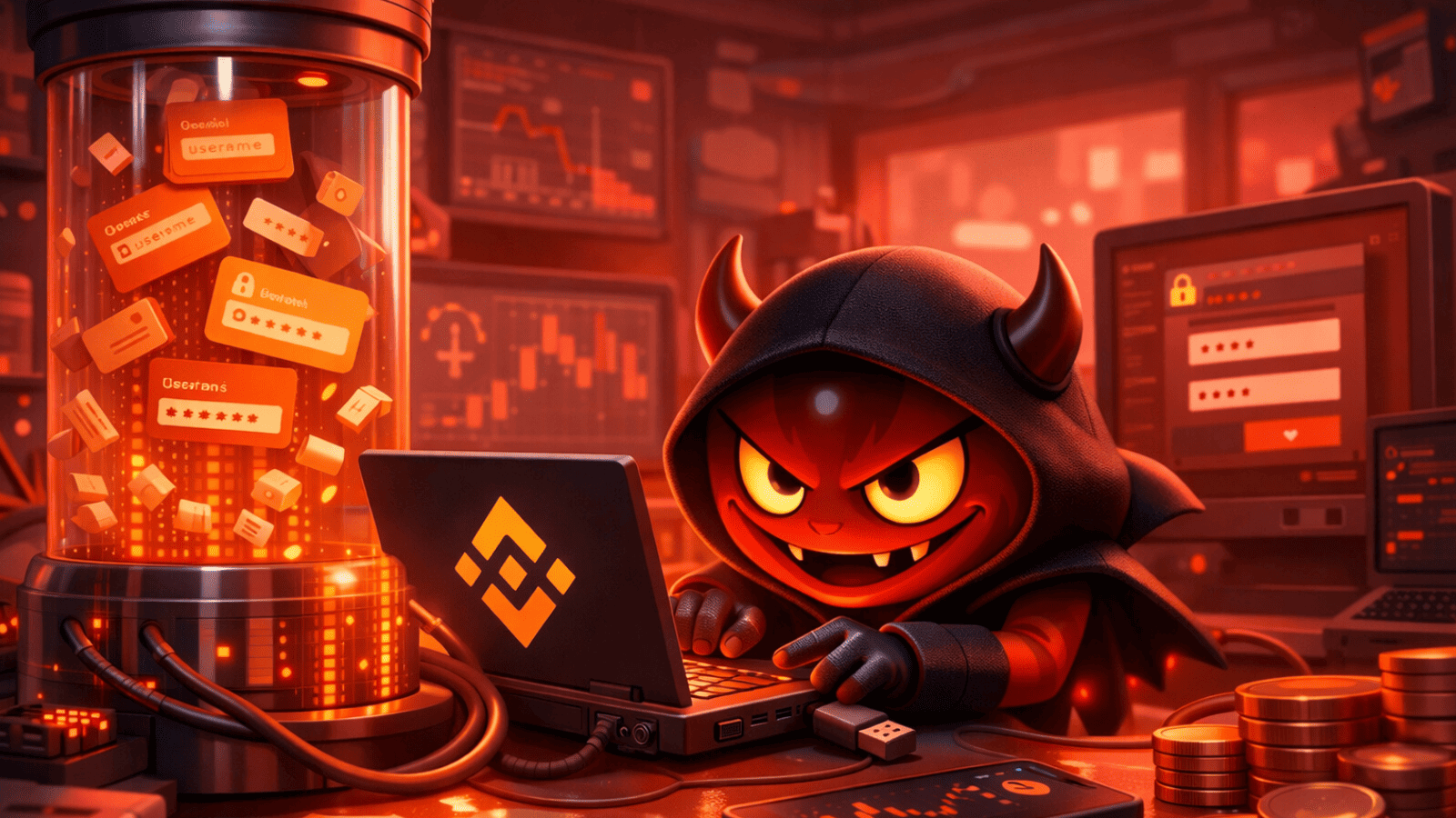 Malware silencioso rouba 420 mil logins da Binance e revela risco invisível para investidores cripto