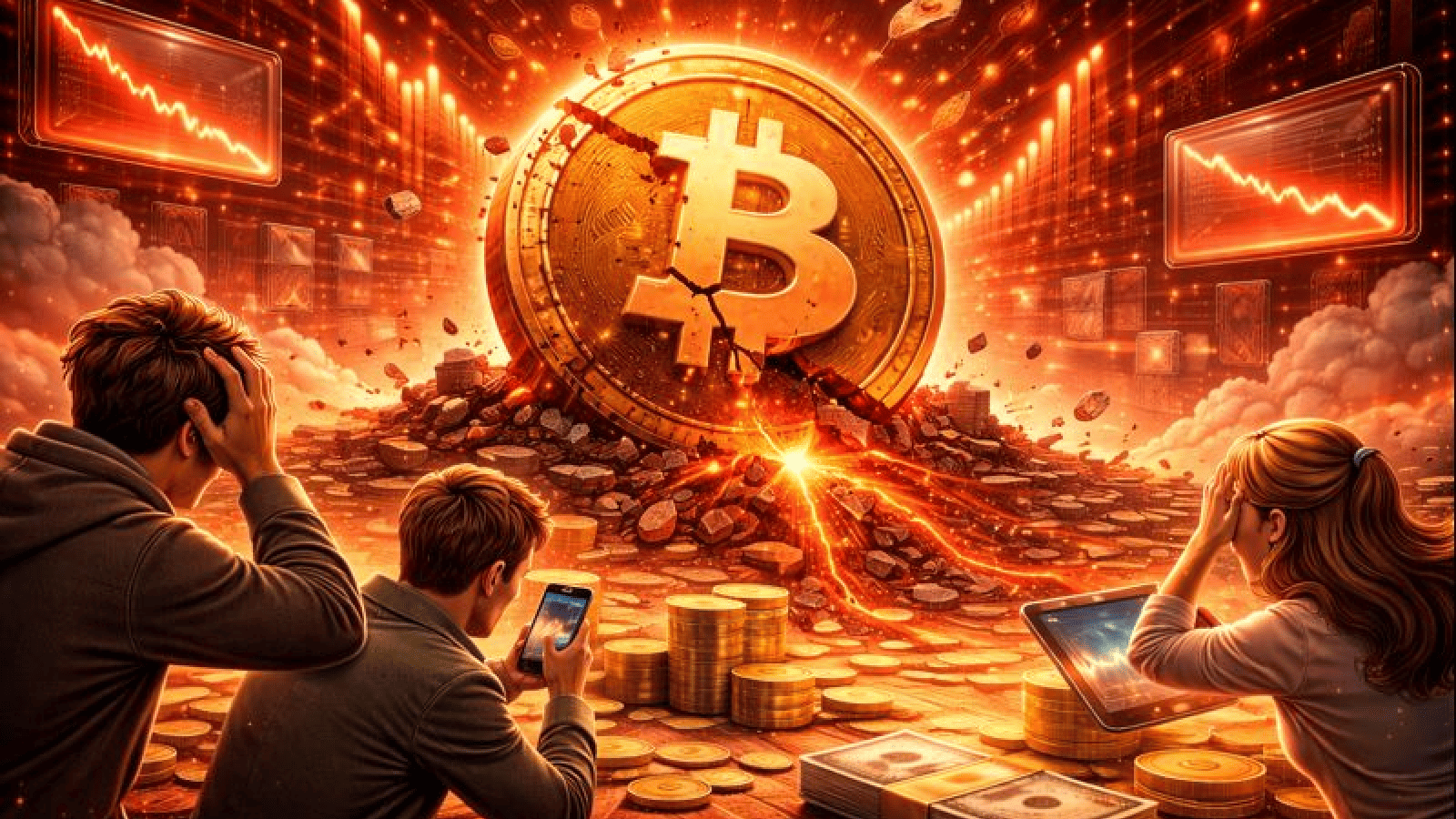 Mercado de criptomoeda Sangra US$ 790 milhões evaporam com queda brusca do Bitcoin