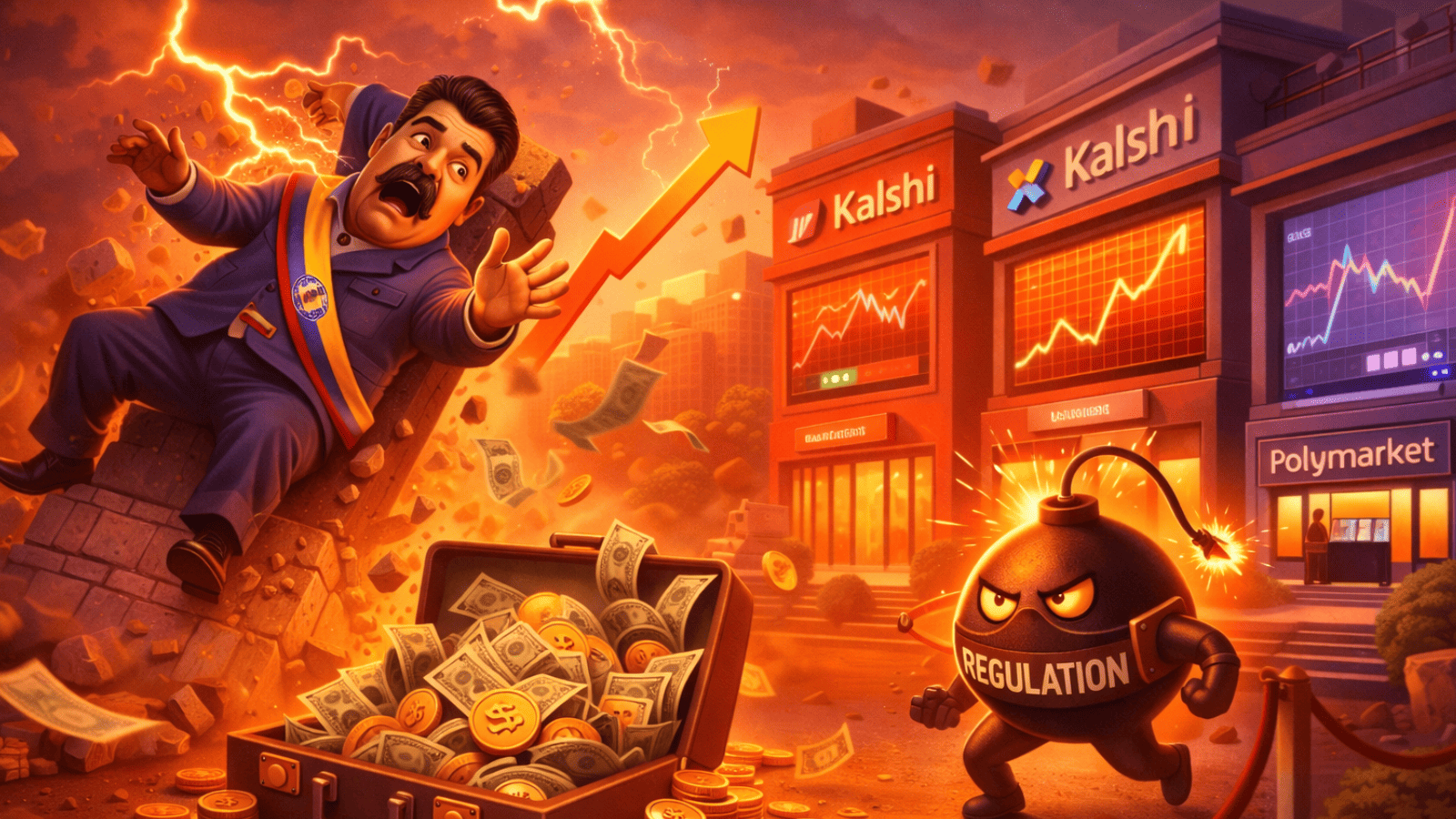 Lucro relâmpago com queda de Maduro expõe risco regulatório para Polymarket e Kalshi