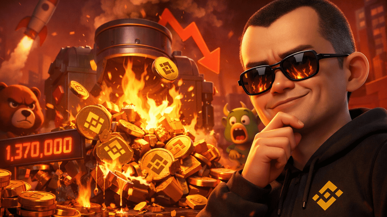 Queima histórica: 1,37 milhão de BNB saem de circulação e CZ provoca o mercado