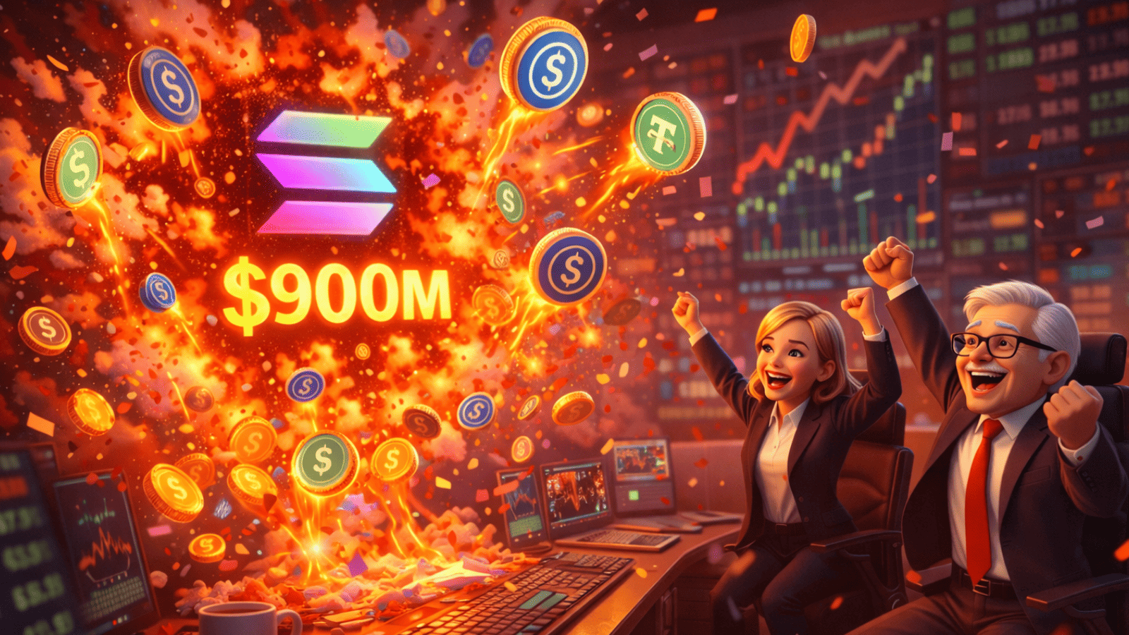 Solana explode: stablecoins disparam US$ 900 milhões em apenas 24 horas