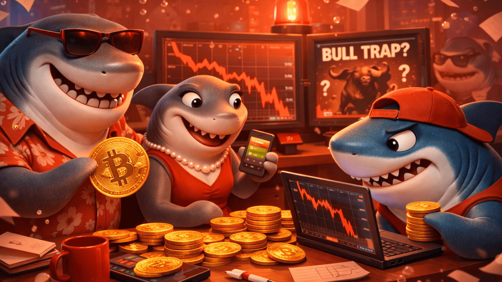 Tubarões compram Bitcoin na queda, mas analistas alertam para risco de bull trap em 2026