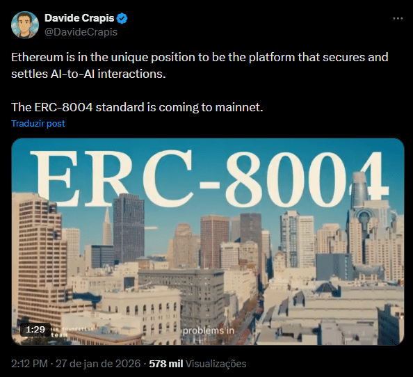 IA sem intermediários: novo padrão do Ethereum promete revolucionar a economia de agentes digitais