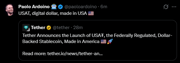 Tether lança USA₮: O dólar digital regulamentado que pode transformar o mercado americano