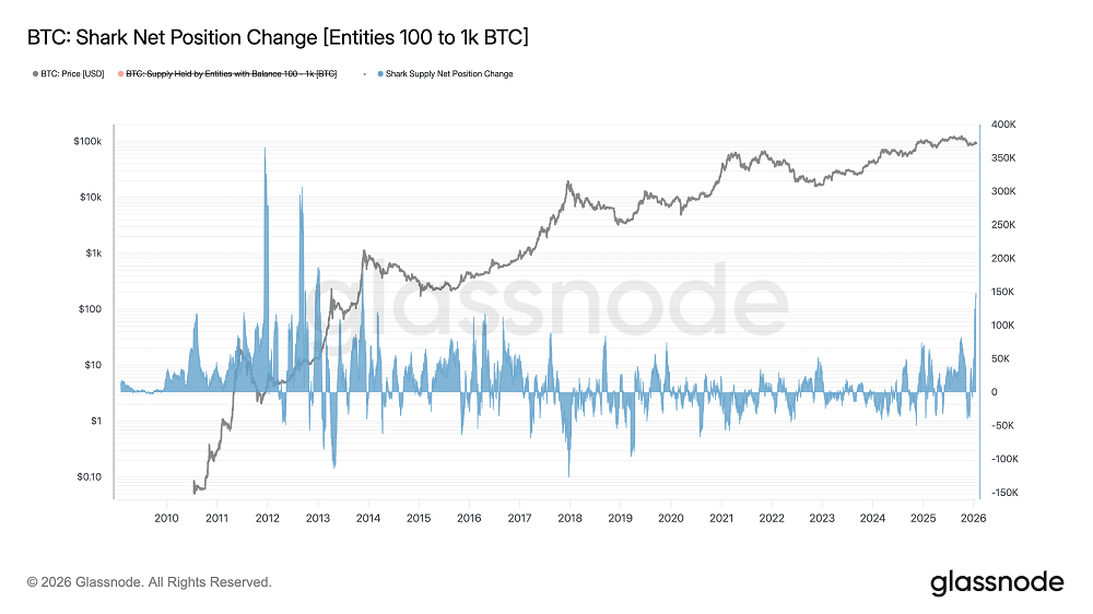 Tubarões compram Bitcoin na queda, mas analistas alertam para risco de bull trap em 2026