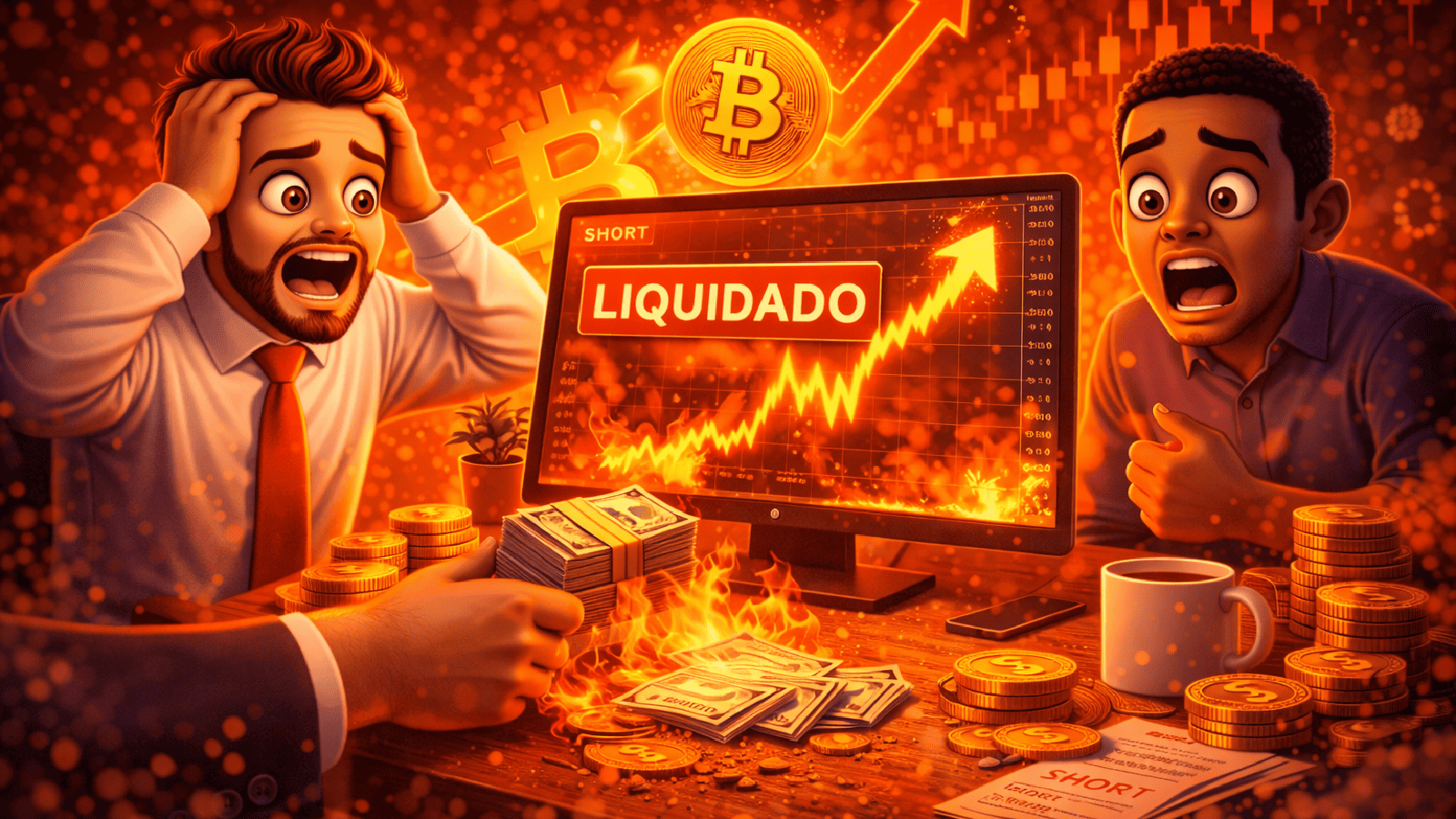 Aposta contra o Bitcoin pode custar caro: US$ 600 milhões em liquidações à vista